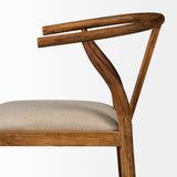 Trixie Cream Upholstered Seat Brown Wood Frame Bar Stool from Mercana - Luna Furniture