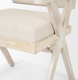 Topanga I Cream Fabric Wrap Blonde Wooden Frame Dining Chair from Mercana - Luna Furniture