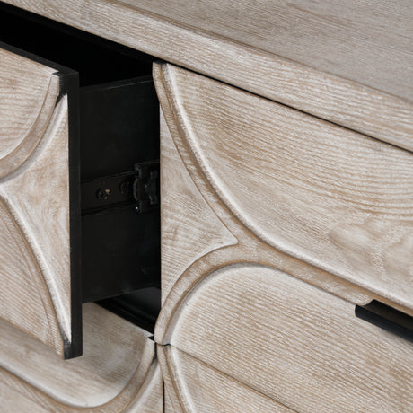 Giselle II Brown Fir Veneer W/Black Metal Leg 9 Drawer Sideboard from Mercana - Luna Furniture