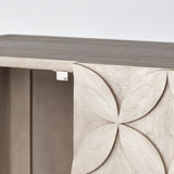 Excelsior II 68.1" H Light Brown Wood Gold Iron Base Storage Cabinet from Mercana - Luna Furniture
