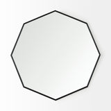 Helix 37" Octogon Black Metal Frame Mirror from Mercana - Luna Furniture