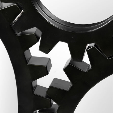 Alloy Cog 26" Round Black Metal Frame Mirror from Mercana - Luna Furniture