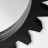 Alloy Cog 37" Round Black Metal Frame Mirror from Mercana - Luna Furniture