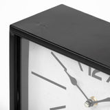 Lita Black Metal Rectangular Table Clock from Mercana - Luna Furniture