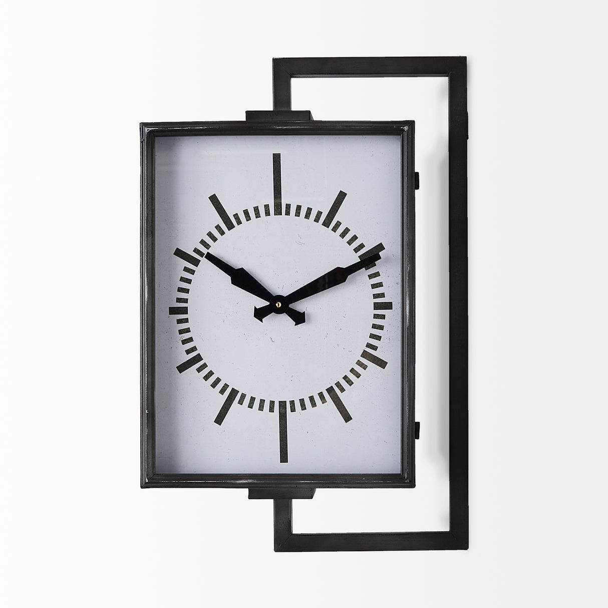 Hagar Rectangular Large Industrial Wall Clock from Mercana - Luna Furniture