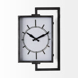 Hagar Rectangular Large Industrial Wall Clock from Mercana - Luna Furniture