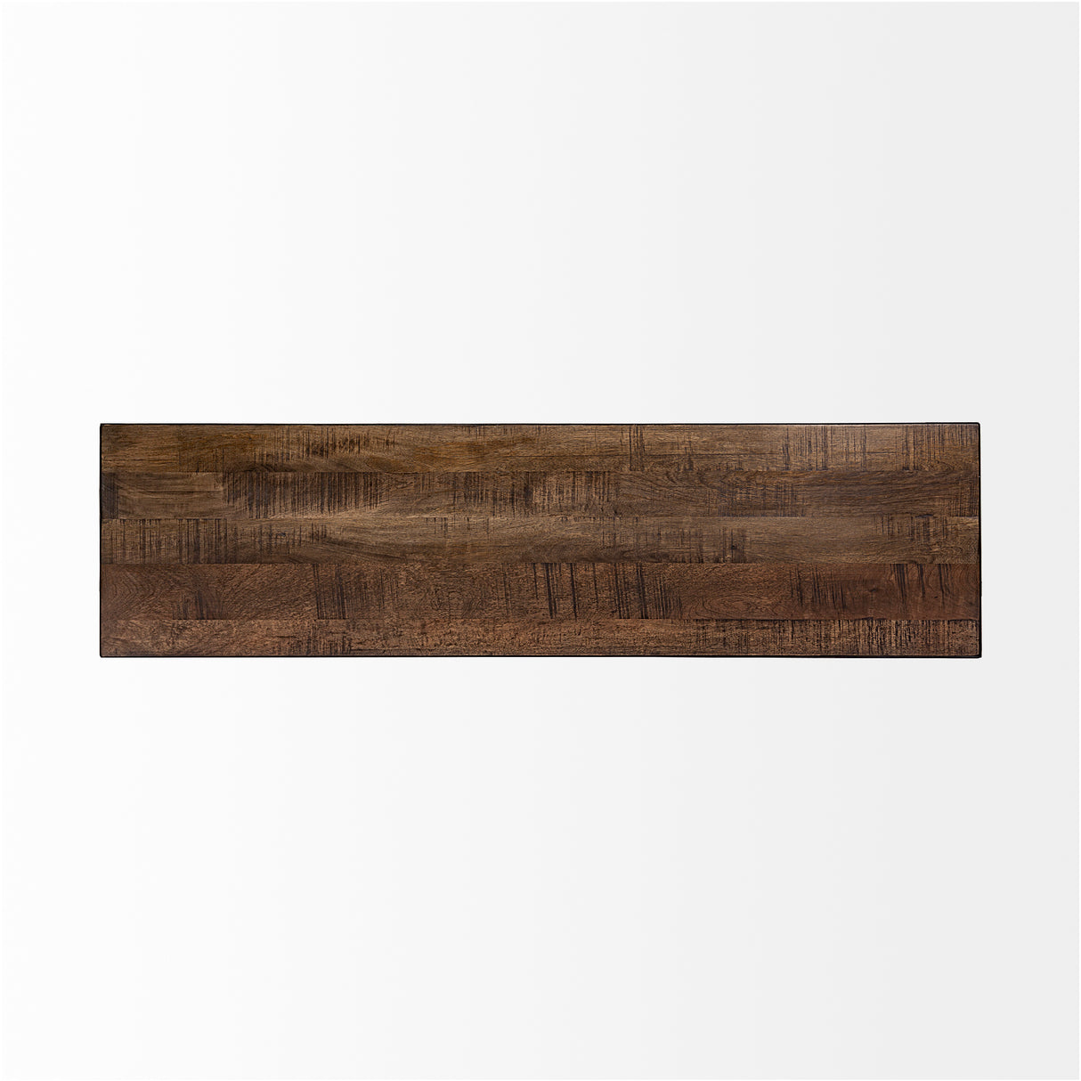 Trestman III 66L x 18W Brown Wood Top W/Black Iron Base Accent Bench from Mercana - Luna Furniture