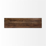 Trestman III 66L x 18W Brown Wood Top W/Black Iron Base Accent Bench from Mercana - Luna Furniture