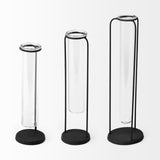 Beeker Set Of Three Black Metal Test Tube Style Vases from Mercana - Luna Furniture