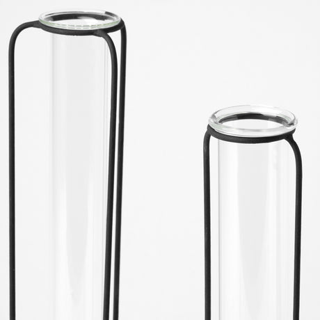 Beeker Set Of Three Black Metal Test Tube Style Vases from Mercana - Luna Furniture