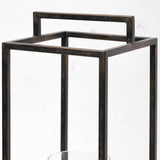 Orionis Large Wood w/ Black Metal Lantern Candle Holder from Mercana - Luna Furniture
