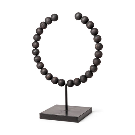 Tulane II (Large) 12L x 6W Black Beaded Broken Sphere Decorative Object from Mercana - Luna Furniture