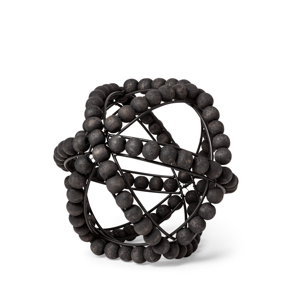 Earnhardt I Small 9L x 9W Black Wooden Beaded Orb from Mercana - Luna Furniture