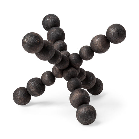 Carollan II (Large) 9L x 9W Black Geometric Wood Ball Jack from Mercana - Luna Furniture