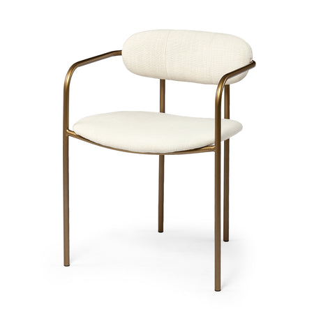 Parker I Cream Fabric Seat Gold Metal Frame Dining Chair, Set of 2 from Mercana - Luna Furniture