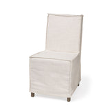 Elbert I Cream Fabric Slip-Cover Brown Wooden Base Dining Chair, Set of 2 from Mercana - Luna Furniture