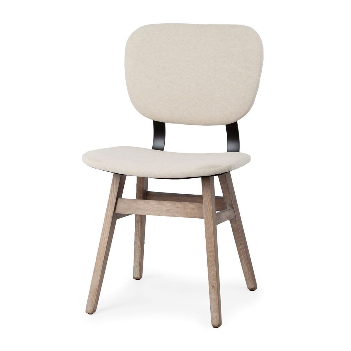 Haden I Cream Fabric Wrap Brown Solid Wood Base Dining Chair, Set of 2 from Mercana - Luna Furniture