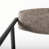 Langston Brown Faux-Leather Seat Black Iron Frame Dining Chair, Set of 2 from Mercana - Luna Furniture