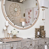 Sonance 54" Round Brown Wood Frame Mirror from Mercana - Luna Furniture