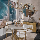 Piper 47.2L x 1.0W x 47.2H Large Gold Metal Round Wall Mirror from Mercana - Luna Furniture