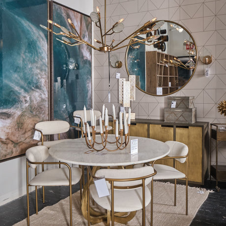 Piper 47.2L x 1.0W x 47.2H Large Gold Metal Round Wall Mirror from Mercana - Luna Furniture