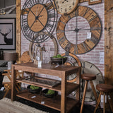 Lewiston 59" Round Oversized+ Industrial Wall Clock from Mercana - Luna Furniture