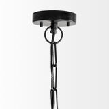 Jules 25x25 Blonde Wood and Black Metal Six Bulb Chandelier Light from Mercana - Luna Furniture
