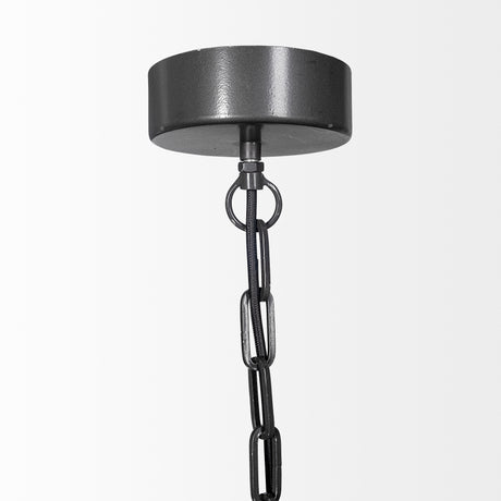 Liam I 32x30 Black Wooden Bead Bowl-Style Four Bulb Chandelier from Mercana - Luna Furniture