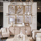 Chiron II 36L x 36W x 38H Gold Metal Globe Six Bulb Chandelier from Mercana - Luna Furniture