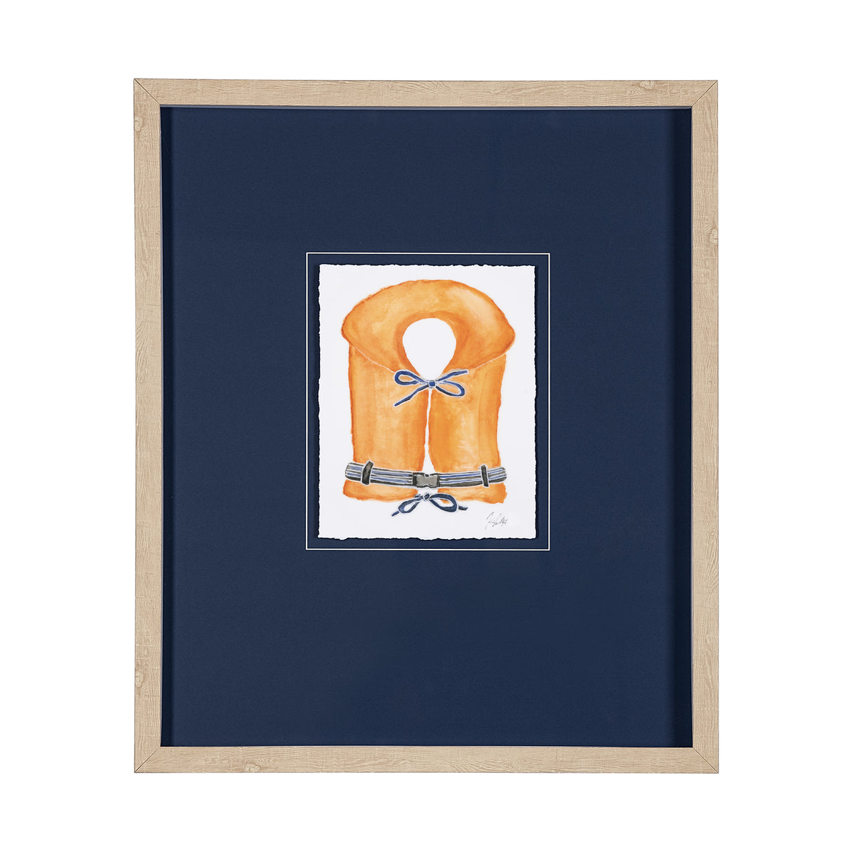 Lifejacket II by Mercana Studio a Hand Embellished Textured Framed Art Print Matted under Glass from Mercana - Luna Furniture