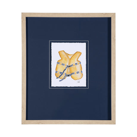 Lifejacket I by Mercana Studio a Hand Embellished Textured Framed Art Print Matted under Glass from Mercana - Luna Furniture
