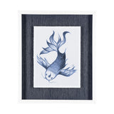 Koi Fish Blue II by Mercana Studio a Hand Embellished Textured Framed Art Print Matted under Glass from Mercana - Luna Furniture