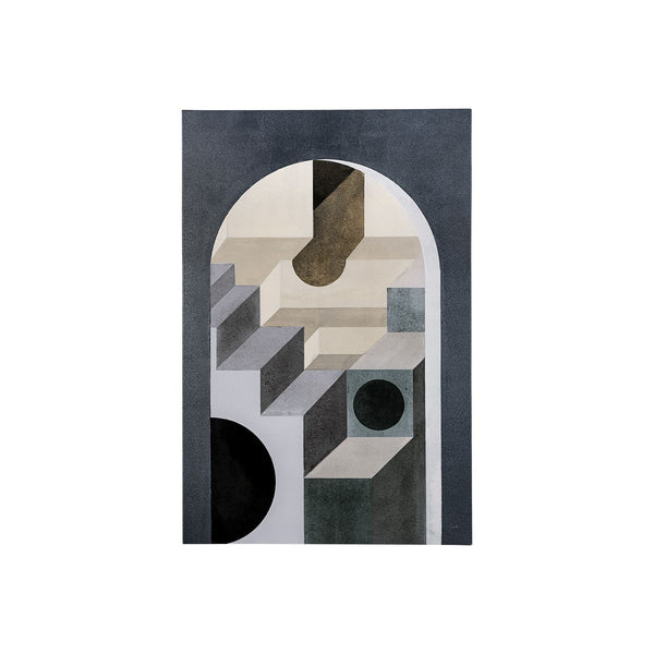 Labyrinth II Tri Color by Mercana Studio a Hand Embellished Textured Canvas