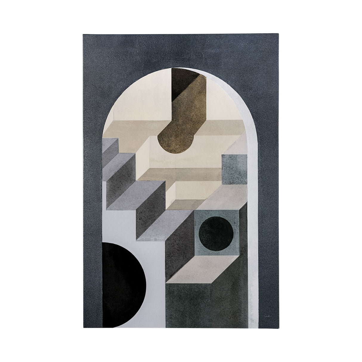 Labyrinth II Tri Color by Mercana Studio a Hand Embellished Textured Canvas from Mercana - Luna Furniture