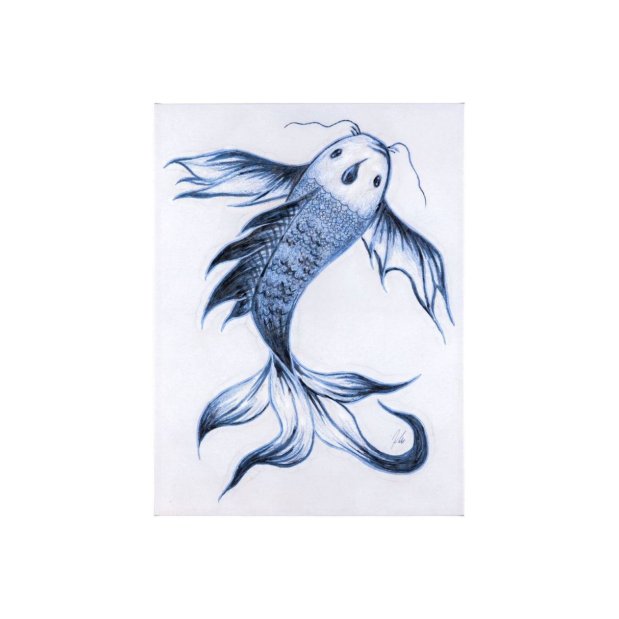 Koi Fish Blue I by Mercana Studio a Hand Embellished Textured Canvas from Mercana - Luna Furniture