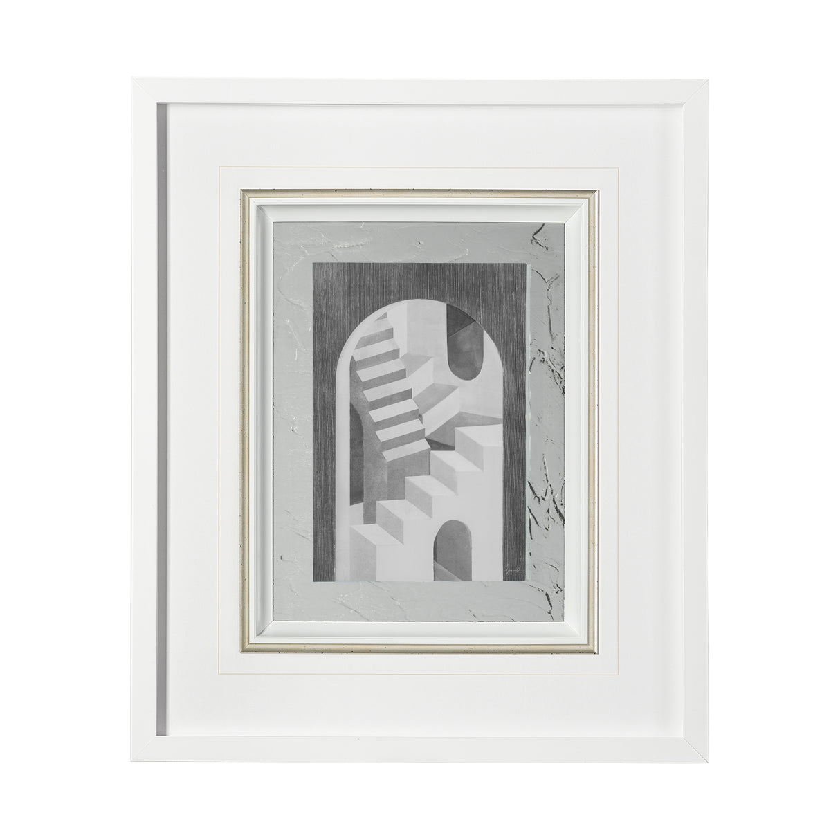Labyrinth I Gray by Mercana Studio a Hand Embellished Textured Framed Art Print Matted under Glass from Mercana - Luna Furniture