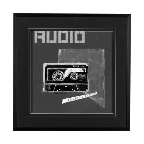 Cassette Tape II by Alarm a Hand Embellished Textured Framed Art Print Matted under Glass from Mercana - Luna Furniture