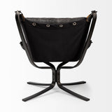 Colarado Black Leather Cushions w/ Black Metal Frame Sling-Style Accent Chair from Mercana - Luna Furniture