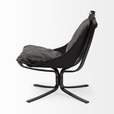 Colarado Black Leather Cushions w/ Black Metal Frame Sling-Style Accent Chair from Mercana - Luna Furniture