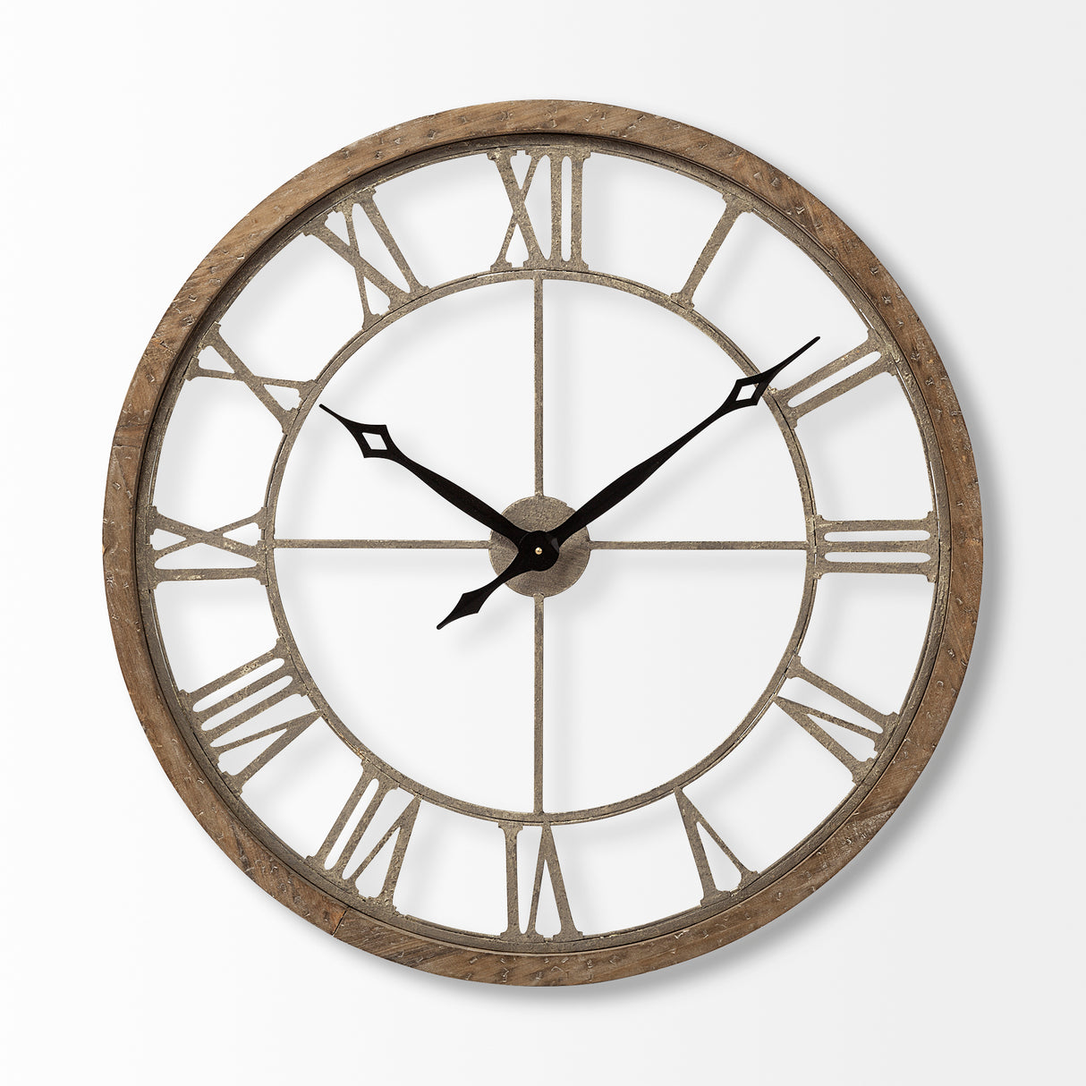 Mething Light Brown 31.5" Large Farmhouse Wall Clock from Mercana - Luna Furniture