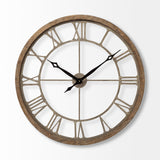Mething Light Brown 31.5" Large Farmhouse Wall Clock from Mercana - Luna Furniture