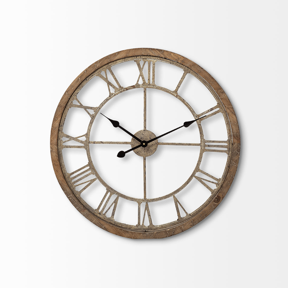 Mething Light Brown 25" Medium Farmhouse Wall Clock from Mercana - Luna Furniture