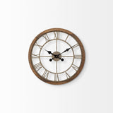 Mething Light Brown 19" Small Farmhouse Wall Clock from Mercana - Luna Furniture