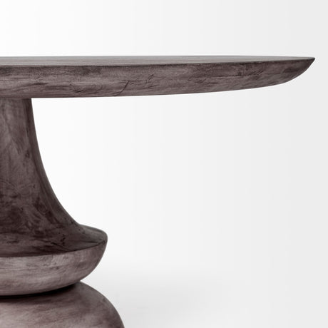 Crossman 60" Round Dark Brown/Gray Solid Wood Table Top & Base Dining Table from Mercana - Luna Furniture
