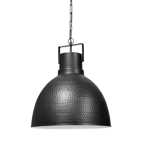Minerva 19x22 Metallic Gray Hammered Detail Pendant Light from Mercana - Luna Furniture