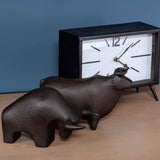 Tauro II 9L x 4W Black Cast Aluminum Raging Bull from Mercana - Luna Furniture