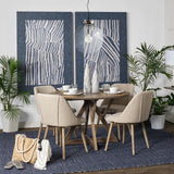 Ronald I Cream Fabric Wrap Brown Wooden Base Dining Chair, Set of 2 from Mercana - Luna Furniture