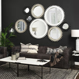Sundance Cog 26" Round Grey Wood Frame Mirror from Mercana - Luna Furniture