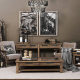 Harrelson III 72L x 18W Brown Wood 4 Drawer Console Table from Mercana - Luna Furniture