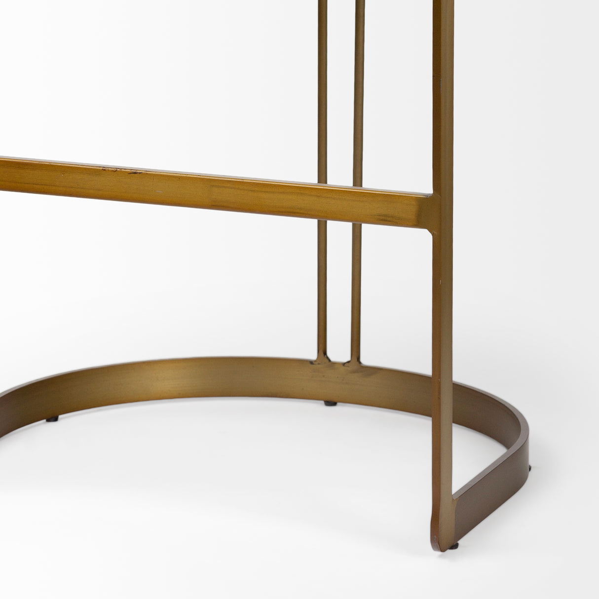 Hollyfield II Brown Leather Seat Gold Metal Base Bar Stool from Mercana - Luna Furniture
